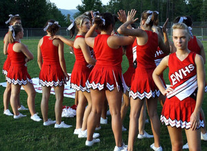 Sexy young girls cheerleaders during