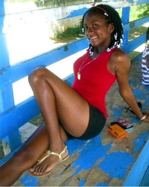 Raunchy young black girlfriends outdoor